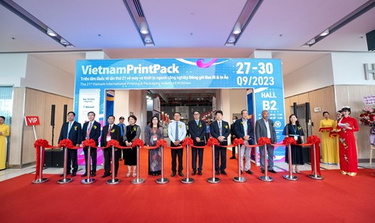 Khai mạc VietnamPrintPack 2023 – Triển lãm Quốc tế lần thứ 21 ngành Công nghiệp Bao bì và In ấn 2023. Ảnh: DN cung cấp