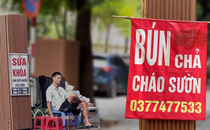 Một quận xóa hơn 4.200m2 quảng cáo rao vặt trên cột điện, thân cây