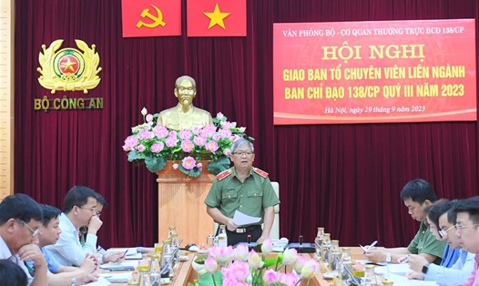 Thiếu tướng Hoàng Anh Tuyên phát biểu tại Hội nghị. Ảnh: Bộ Công an