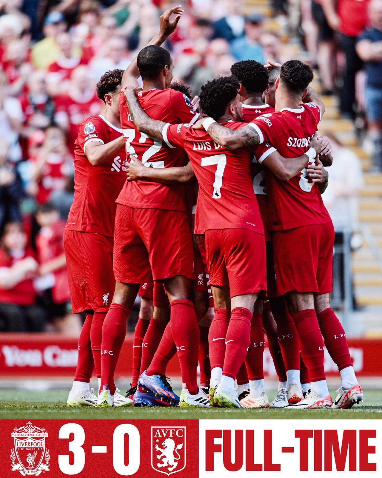 Liverpool giành chiến thắng 3-0 trước Aston Villa. Ảnh: Premier League