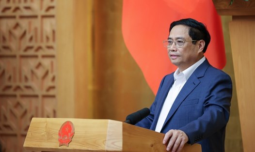 Thủ tướng Phạm Minh Chính phát biểu khai mạc phiên họp Chính phủ thường kỳ tháng 9.2023 với 63 địa phương. Ảnh: VGP
