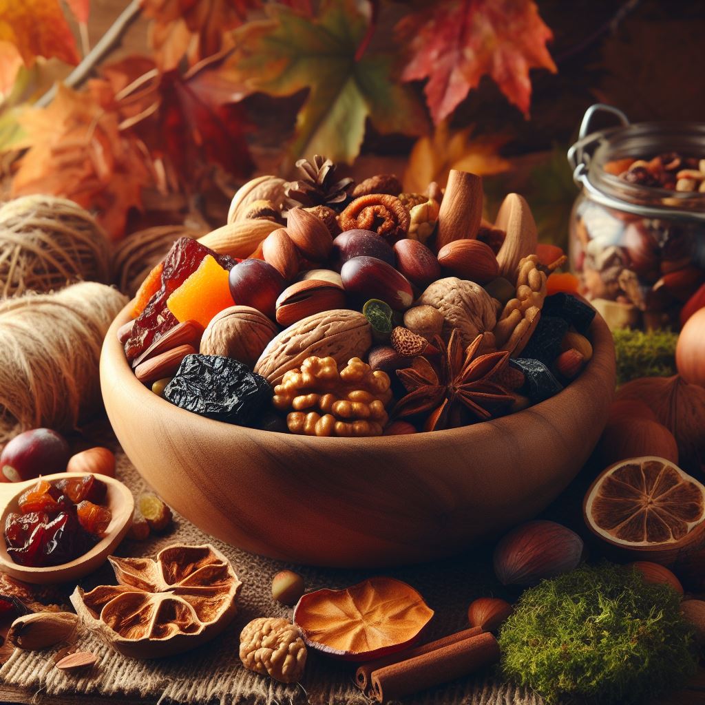 Trái cây khô bổ dưỡng nhưng chứa nhiều calorie - một trong những nguyên nhân dẫn đến tăng cân. Ảnh AI - Ngọc Thùy