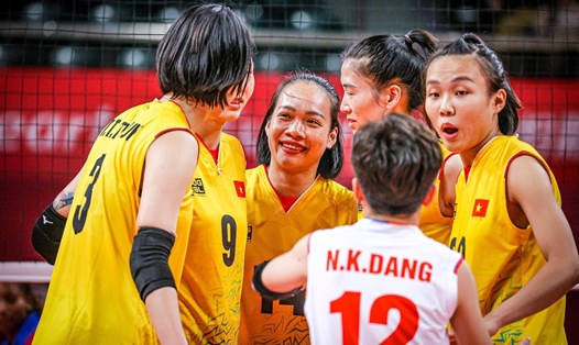  Đội tuyển bóng chuyền nữ Việt Nam sẽ chạm trán Hàn Quốc ở lượt trận cuối bảng C tại ASIAD 19. Ảnh: VFV