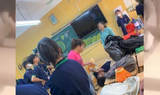 Vụ việc cô giáo túm cổ áo, kéo lê học sinh xảy ra tại Trường THPT Đa Phúc (Sóc Sơn, Hà Nội). Ảnh: Nhân vật cung cấp
