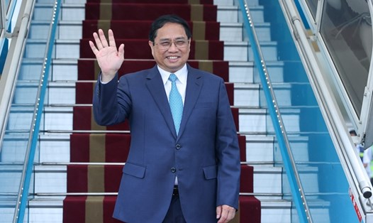 Thủ tướng Phạm Minh Chính lên đường dự Hội nghị Cấp cao ASEAN lần thứ 43 và các hội nghị cấp cao liên quan tại Jakarta, Indonesia. Ảnh: VGP