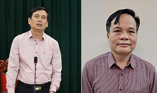 Hai cựu Giám đốc CDC Nghệ An và Bắc Giang - bị can Nguyễn Văn Định, Lâm Văn Tuấn (từ trái qua) đều nhận tiền từ việc mua kit test của Việt Á. Ảnh: CDC Nghệ An, BCA
