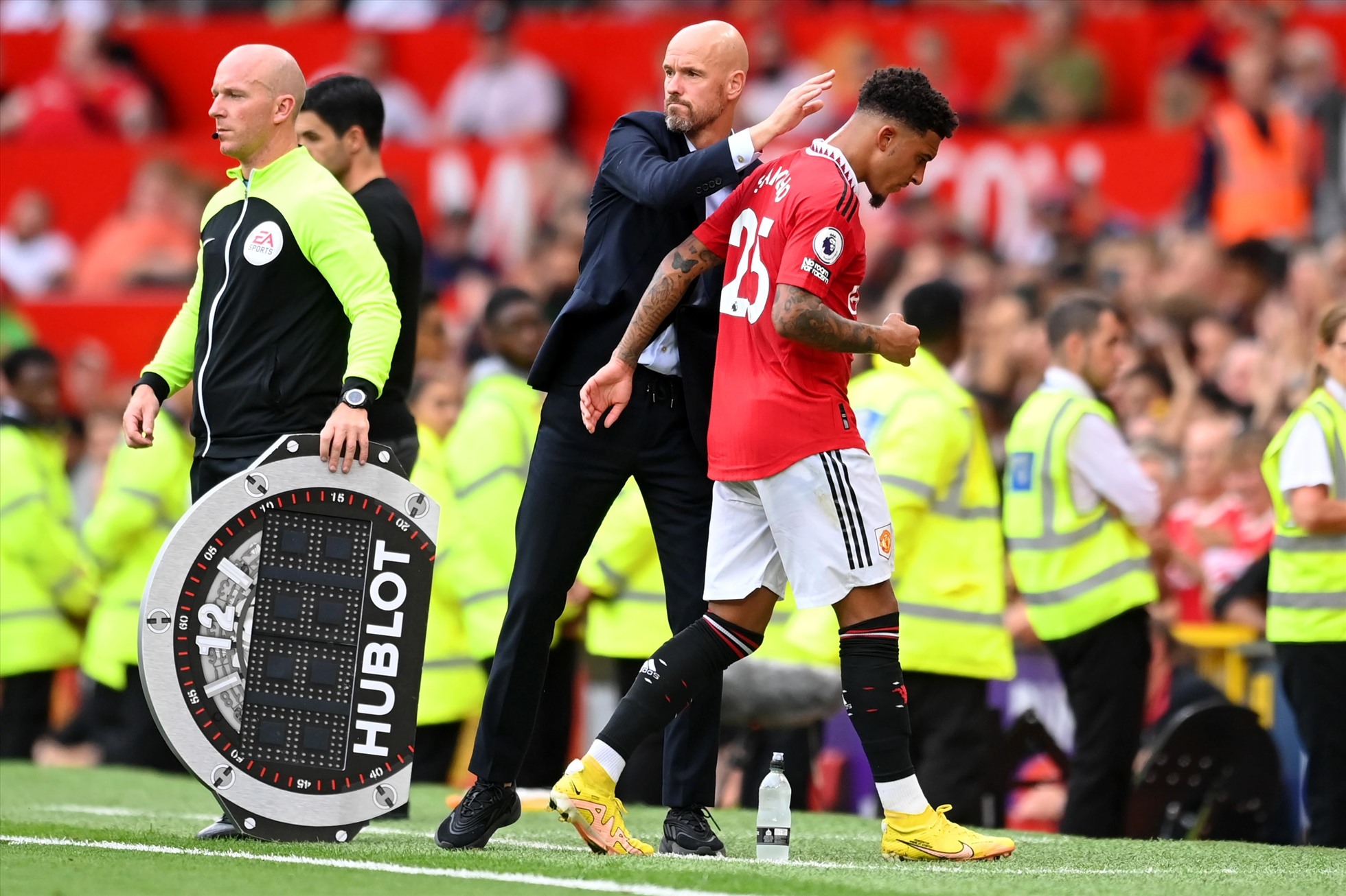 Tương lai của Sancho tại Man United có thể đã kết thúc sau sự cố này. Ảnh: AFP