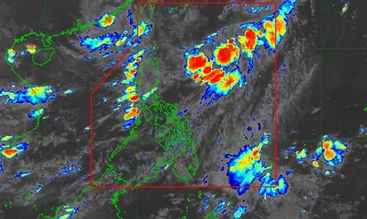 Áp thấp nhiệt đới Ineng gần Philippines trải dài tới 150 km tính từ âm áp thấp. Ảnh: PAGASA