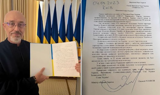 Bộ trưởng Quốc phòng Oleksii Reznikov đệ đơn từ chức ngày 4.9.2023. Ảnh: X@oleksiireznikov