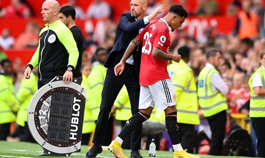 Hành động dại dột của Sancho có thể đã tự kết thúc sự nghiệp của tiền đạo này tại Man United. Ảnh: AFP