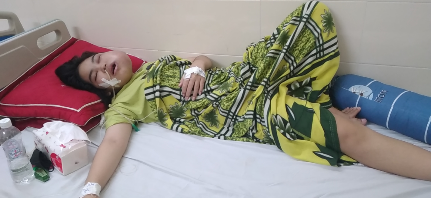 Hiện tại, Phương Thảo đang điều trị ung thư tại bệnh viện K cơ sở Tân Triều. Ảnh: NVCC