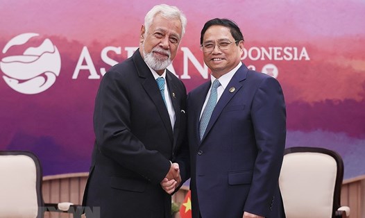  Thủ tướng Chính phủ Phạm Minh Chính và Thủ tướng Timor Leste Xanana Gusmao. Ảnh: TTXVN