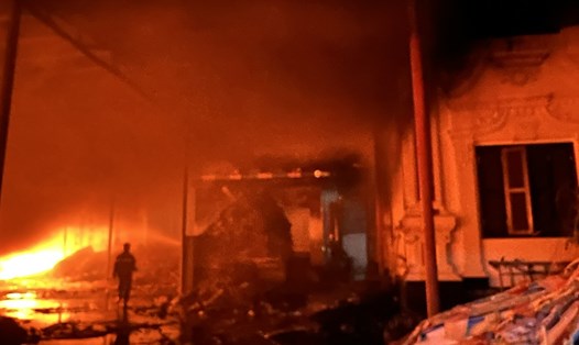 Vụ cháy tối 2.9 tại xưởng phế liệu 610 Trần Tất Văn. Ảnh: Công an Hải Phòng