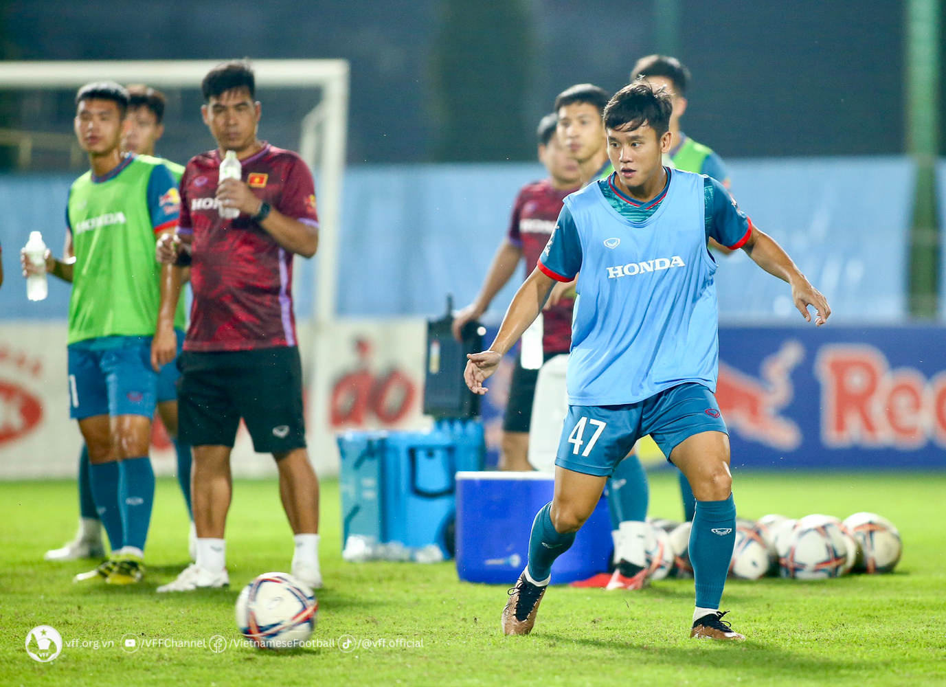 U23 Việt Nam tích cực tập luyện hướng tới vòng loại U23 Châu Á 2024. Ảnh: VFF