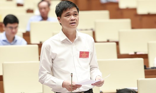 Phó Chủ tịch Tổng Liên đoàn Lao động Việt Nam Ngọ Duy Hiểu phát biểu tại hội nghị. Ảnh: Hải Nguyễn