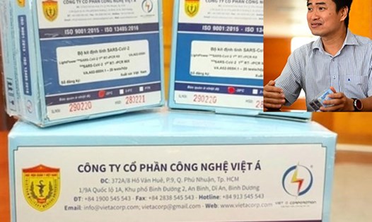Bị can Phan Quốc Việt và kit test Việt Á. Ảnh: LĐO