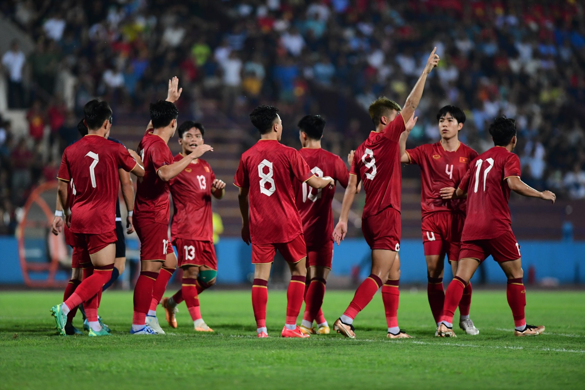 U23 Việt Nam trong trận mở màn vòng loại U23 Châu Á 2024. Ảnh: Minh Dân