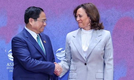 Thủ tướng Phạm Minh Chính gặp Phó Tổng thống Mỹ Kamala Harris ngày 6.9.2023. Ảnh: TTXVN
