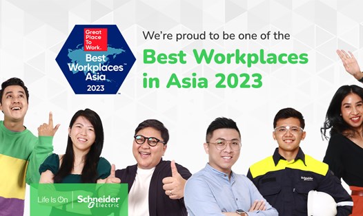 Schneider Electric lần thứ 3 liên tiếp được vinh danh “Nơi làm việc tốt nhất châu Á” năm 2023 bởi Great Place to Work. Ảnh: DN cung cấp