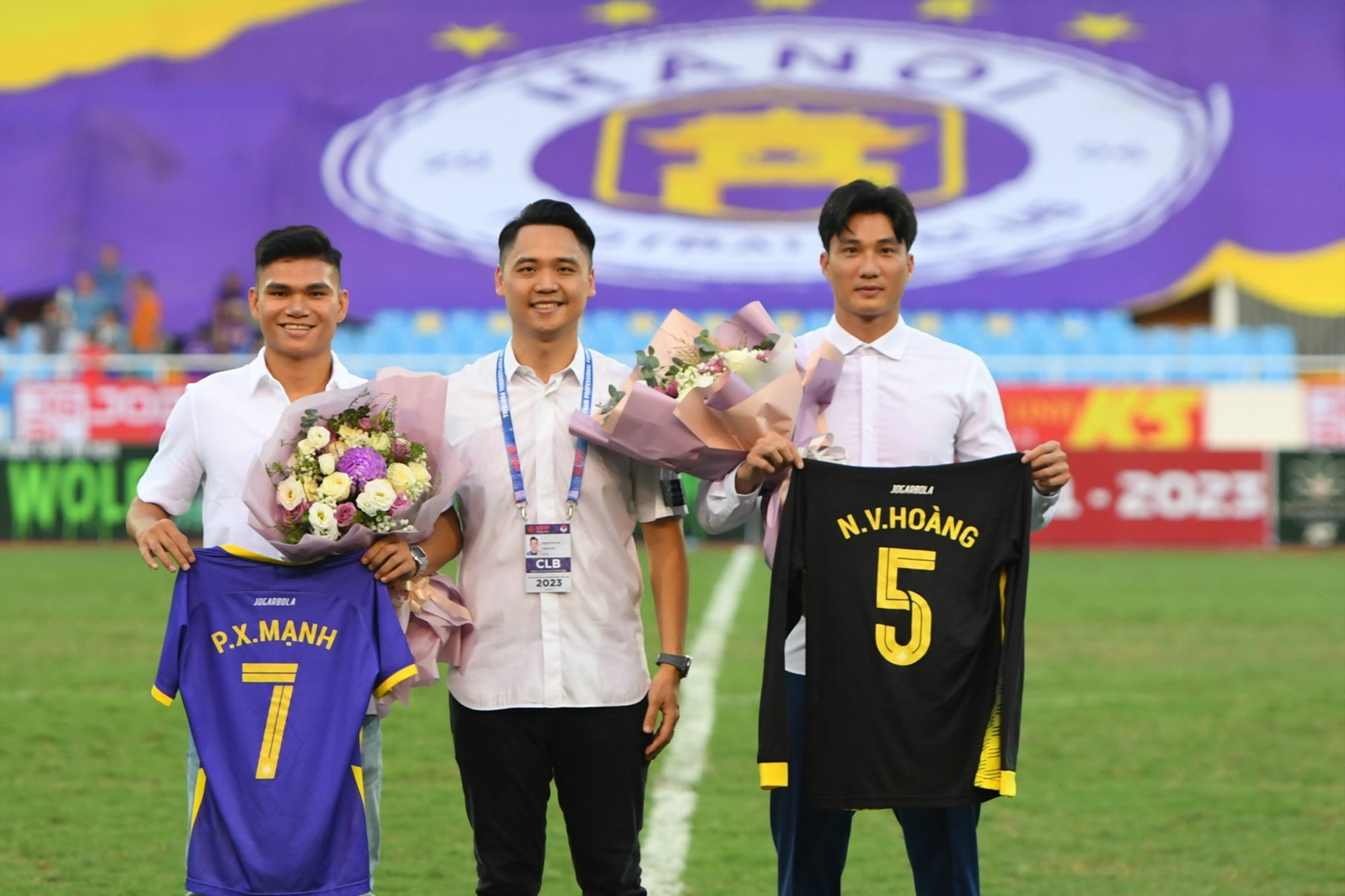 Xuân Mạnh và Văn Hoàng là tân binh của Hà Nội FC. Ảnh: Nguyễn Giang
