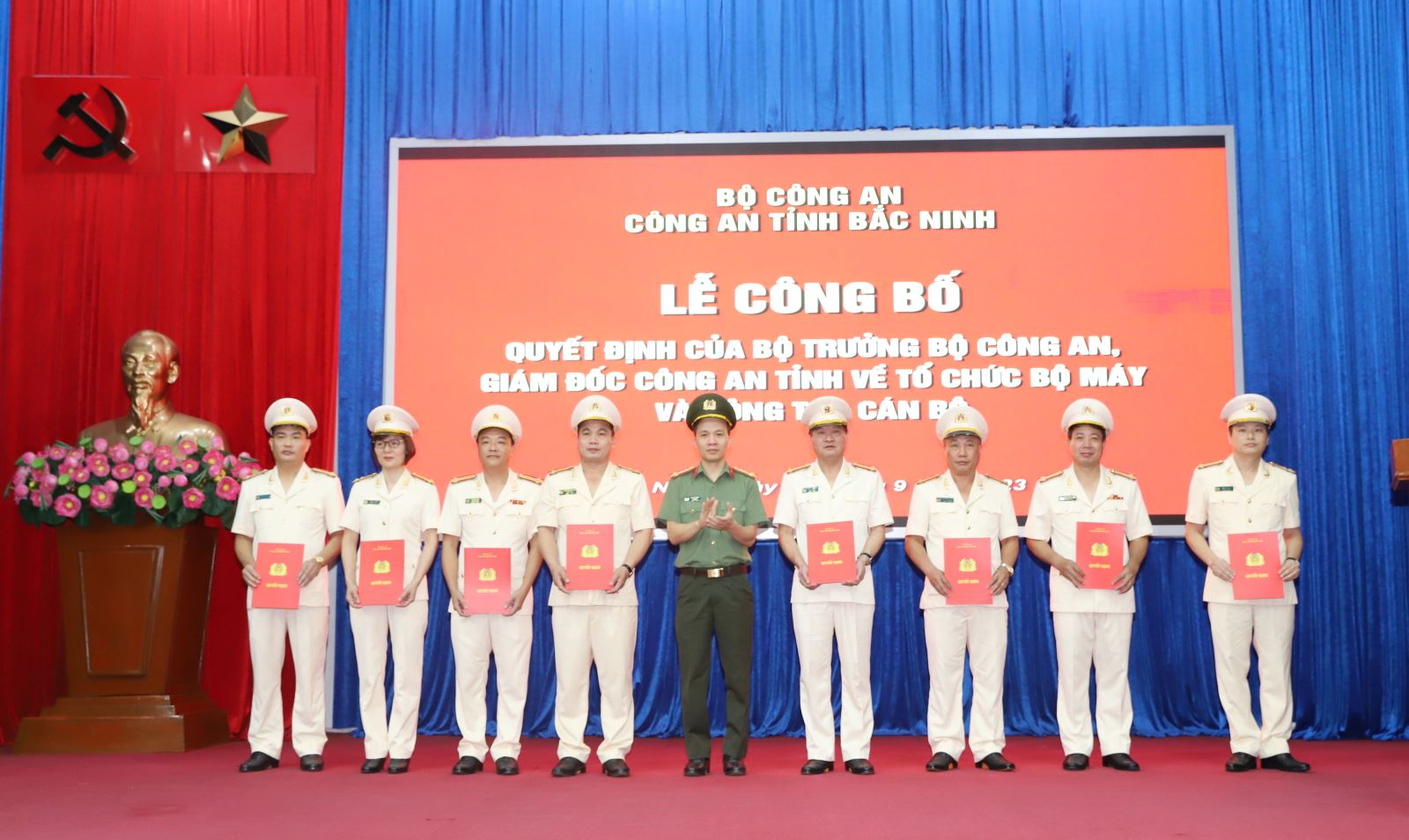 Công an tỉnh Bắc Ninh điều động, sáp nhập 1 số đơn vị cấp phòng. Ảnh: CAT Bắc Ninh