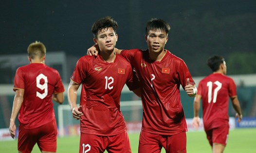 U23 Việt Nam thắng đậm U23 Guam ngày ra quân vòng loại U23 châu Á 2024. Ảnh: Minh Dân
