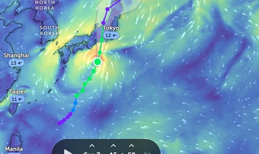 Cơn bão mới nhất Yun-yeung đang tiến sát Nhật Bản. Ảnh: Zoom Earth