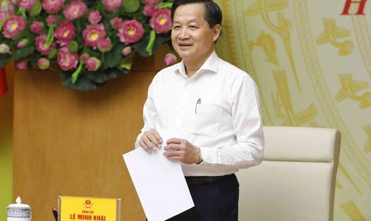 Phó Thủ tướng Chính phủ Lê Minh Khái phát biểu tại hội nghị. Ảnh: VGP