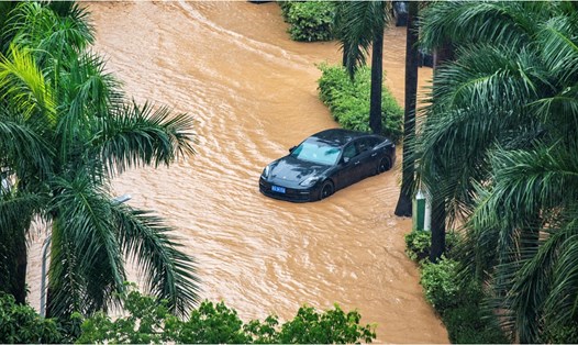 Ảnh hưởng của bão Haikui ở Phúc Châu, thủ phủ tỉnh Phúc Kiến, Trung Quốc. Ảnh: Xinhua