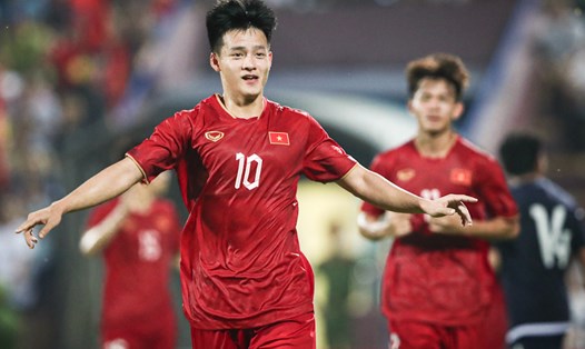 Tiền đạo Nguyễn Thanh Nhàn của U23 Việt Nam. Ảnh: VFF