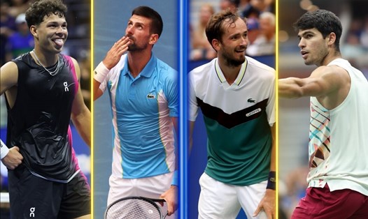 Ben Shelton vs Novak Djokovic, Daniil Medvedev vs Carlos Alcaraz là 2 cặp bán kết US Open 2023. Ảnh: US Open