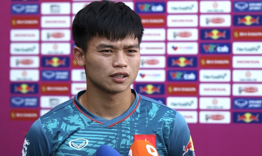 Hậu vệ Hồ Văn Cường của đội tuyển U23 Việt Nam. Ảnh: Trọng Hiếu