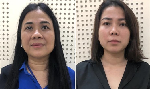 Bị can Mai Thị Hồng Hạnh và Nguyễn Thị Như Phương (từ trái qua) bị Cơ quan An ninh điều tra Bộ Công an bắt tạm giam. Ảnh: Bộ Công an