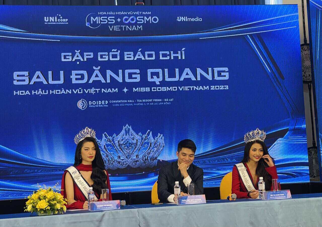 Buổi gặp gỡ sau đêm Chung kết Hoa hậu Hoàn vũ Việt Nam - Miss Cosmo Vietnam 2023. Ảnh: Mai Hương
