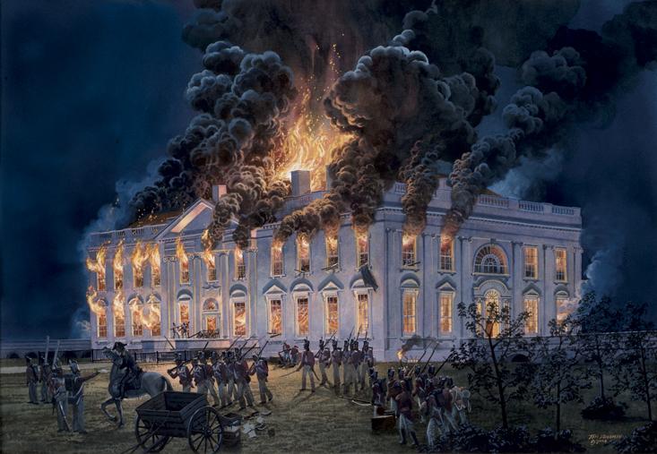 Vụ cháy nhà trắng vào năm 1814 được nhiều người cho rằng là lý . Ảnh: White House Historical Association