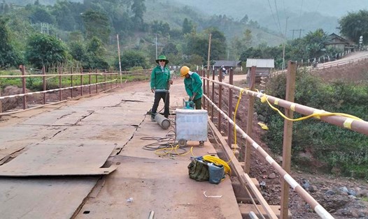 Điện Biên sửa chữa công trình khẩn cấp hơn 6 tỉ sau phản ánh của Lao Động. Ảnh: Sở GTVT Điện Biên cung cấp