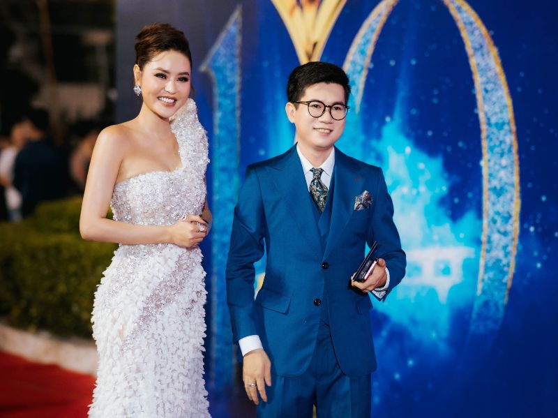 Đạo diễn Jos Tuấn Dũng cùng với Hoa hậu Di Khả Hân xuất hiện tại thảm đỏ Ngội Sao Xanh. Ảnh: Nhân vật cung cấp