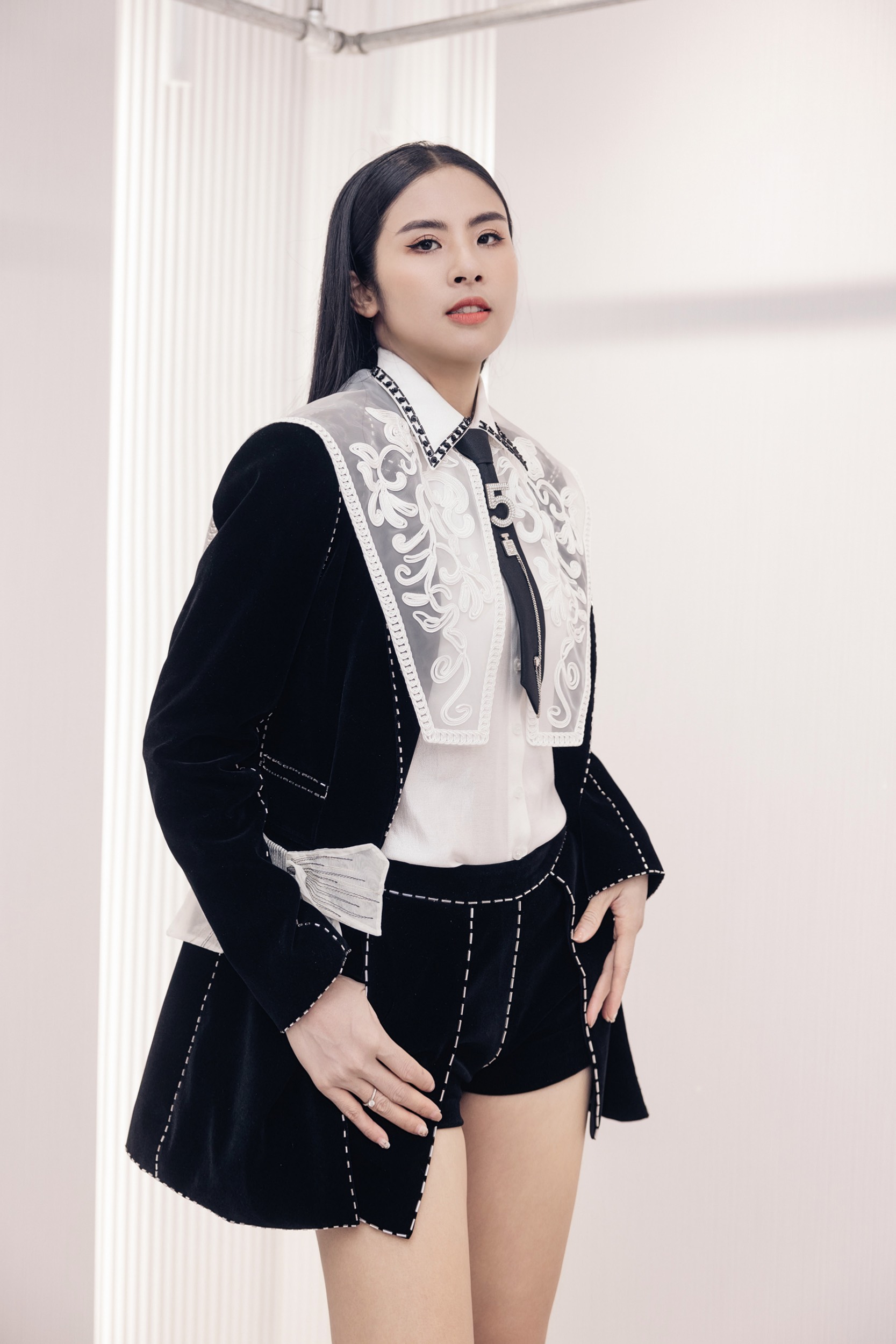 Hoa hậu Ngọc Hân cá tính trong mẫu trang phục mới nhất của Hà Duy. Ảnh: Trương Gia Huy