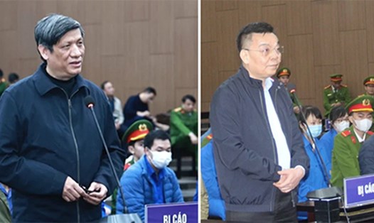 Hai cựu Bộ trưởng Nguyễn Thanh Long và Chu Ngọc Anh trong vụ án Việt Á. Ảnh: Nam Anh