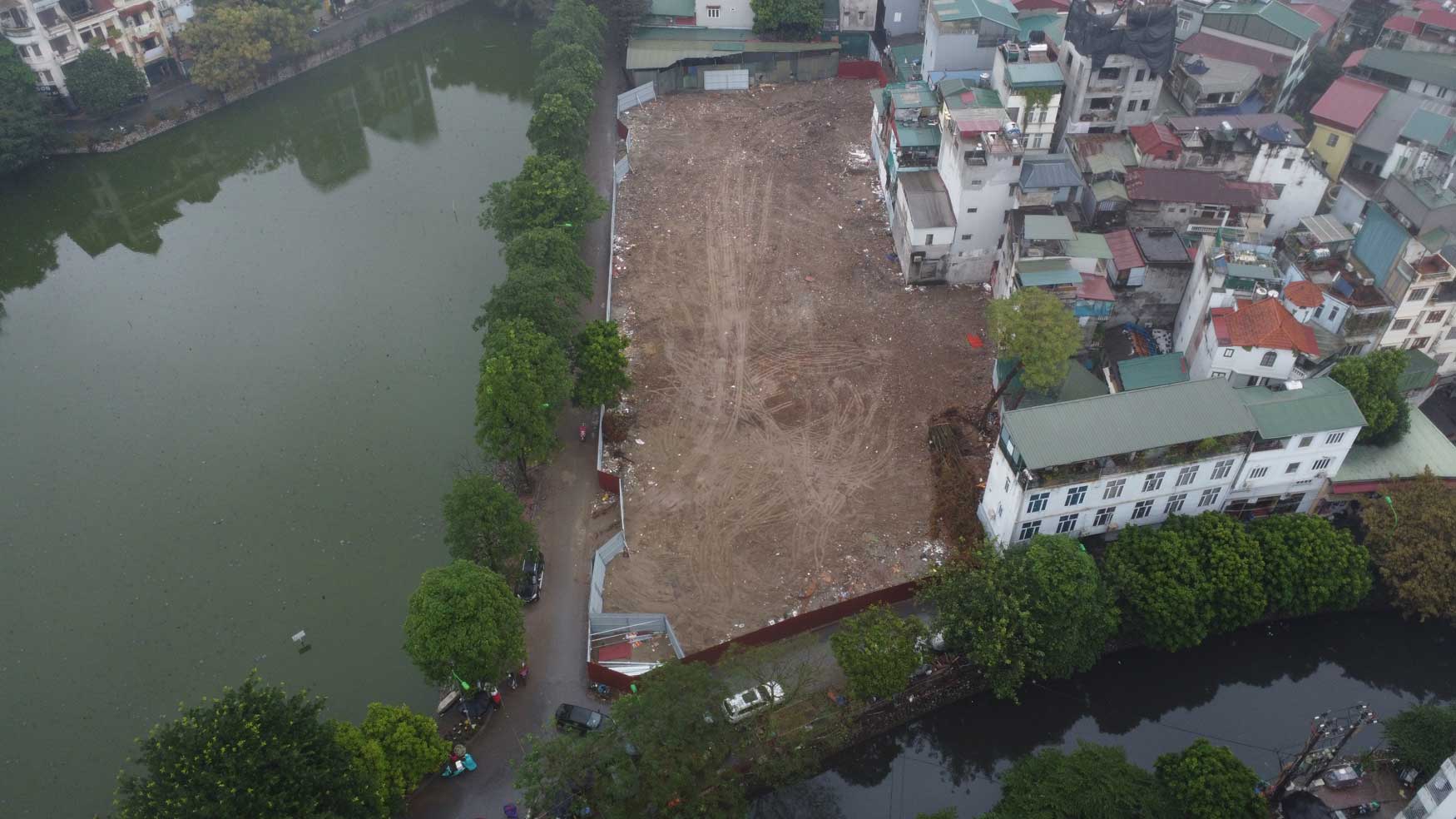 Khu đất chuẩn bị được xây dựng trường mầm non tại phường Phương Liệt (Hà Nội). Ảnh: Vĩnh Hoàng