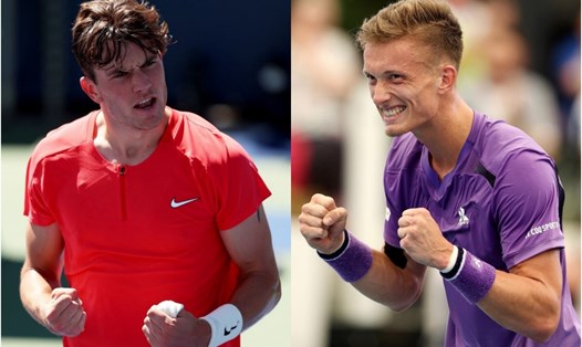 Jack Draper (trái) và Jiri Lehecka tranh chức vô địch Adelaide International 2024 trong lịch thi đấu ngày 13.1. Ảnh: ATP