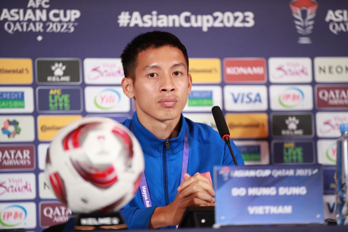 Tiền vệ Đỗ Hùng Dũng đặt quyết tâm cao cùng tuyển Việt Nam ở Asian Cup 2023. Ảnh: Quỳnh Anh