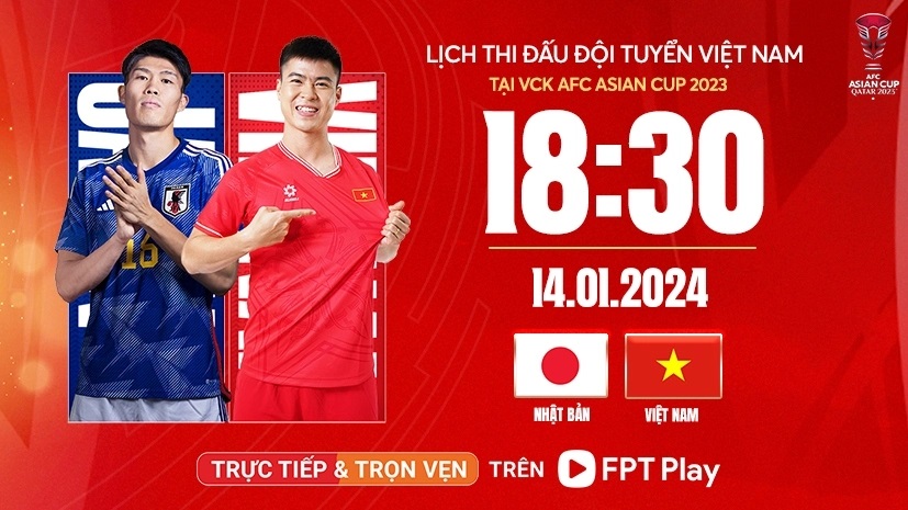 Lịch thi đấu, trực tiếp bóng đá ngày 14.1: Tuyển Việt Nam vs Nhật Bản