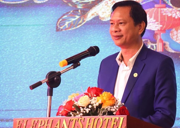 Ông Phạm Đông Thanh - Chủ tịch Hội Doanh nhân trẻ tỉnh Đắk Lắk phát biểu. Ảnh: Bảo Trung