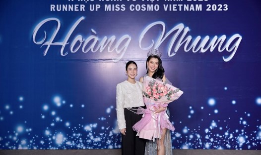 Á hậu Hoàng Nhung gặp gỡ bạn bè sau Miss Cosmo Vietnam. Ảnh: NVCC.