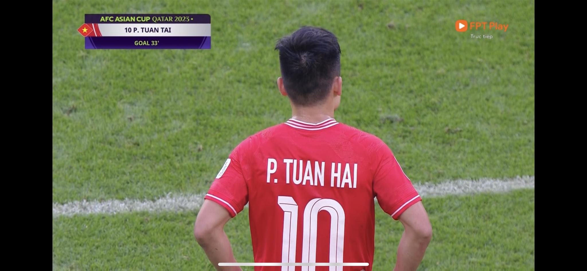 Tuấn Hải ghi bàn thắng thứ 2 cho tuyển Việt Nam. Ảnh cắt từ video 