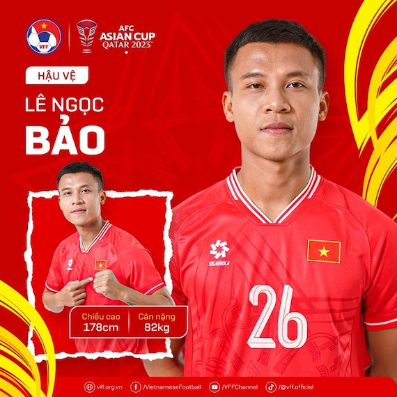 Thông số về chiều cao, cân nặng, số áo và vị trí thi đấu của các cầu thủ đội tuyển Việt Nam. Ảnh: VFF