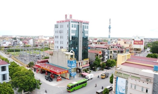 Trụ sở chính của Công ty TNHH Vận tải thủy bộ Hải Hà tại thị trấn Diêm Điền (huyện Thái Thụy, tỉnh Thái Bình). Ảnh: Hải Hà Petro