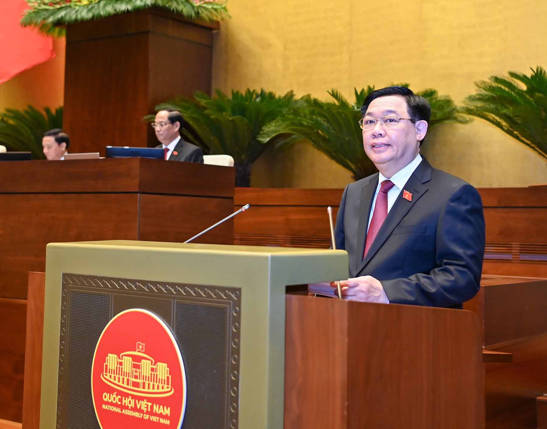 Chủ tịch Quốc hội Vương Đình Huệ phát biểu khai mạc kỳ họp. Ảnh: Phạm Đông