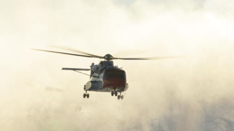 Trực thăng dân dụng Trung Quốc AC313A bay thử trong thời tiết giá lạnh, ngày 9.1.2024. Ảnh: Xinhua